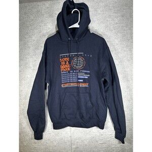 Champion Medium Navy Hoodie United by the Beats Love is a Dance Floor Evolve